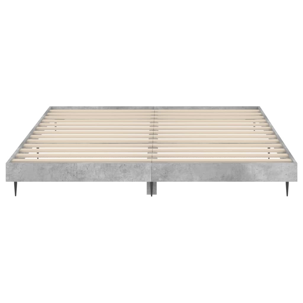 vidaXL Bedframe bewerkt hout betongrijs 160x200 cm