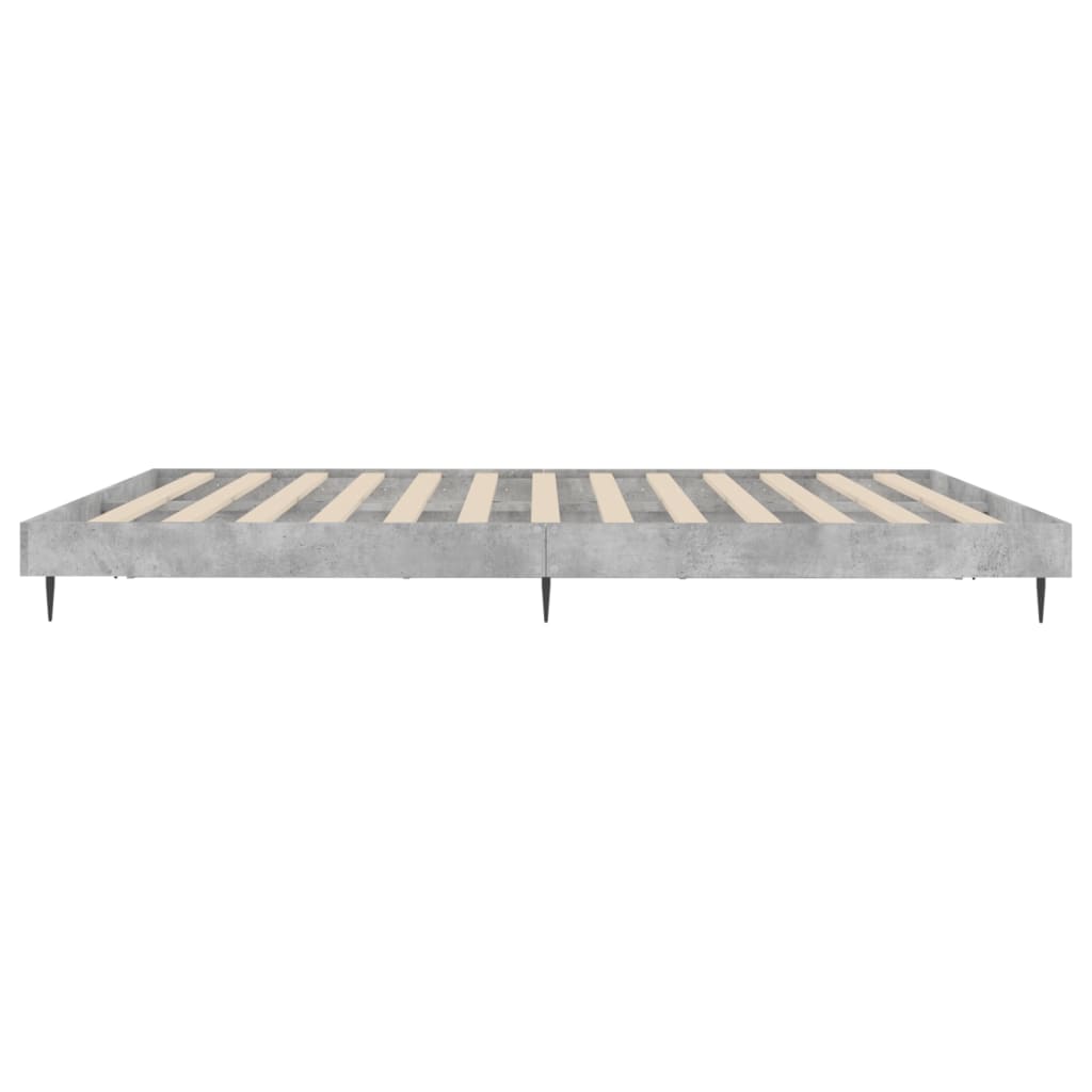 vidaXL Bedframe bewerkt hout betongrijs 160x200 cm