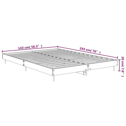 vidaXL Bedframe LED massief hout zwart 140x190 cm