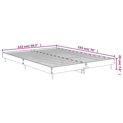 vidaXL Bedframe LED massief hout zwart 140x190 cm