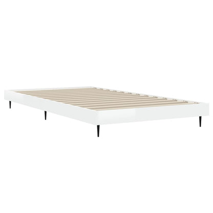 vidaXL Bedframe bewerkt hout hoogglans wit 90x190 cm