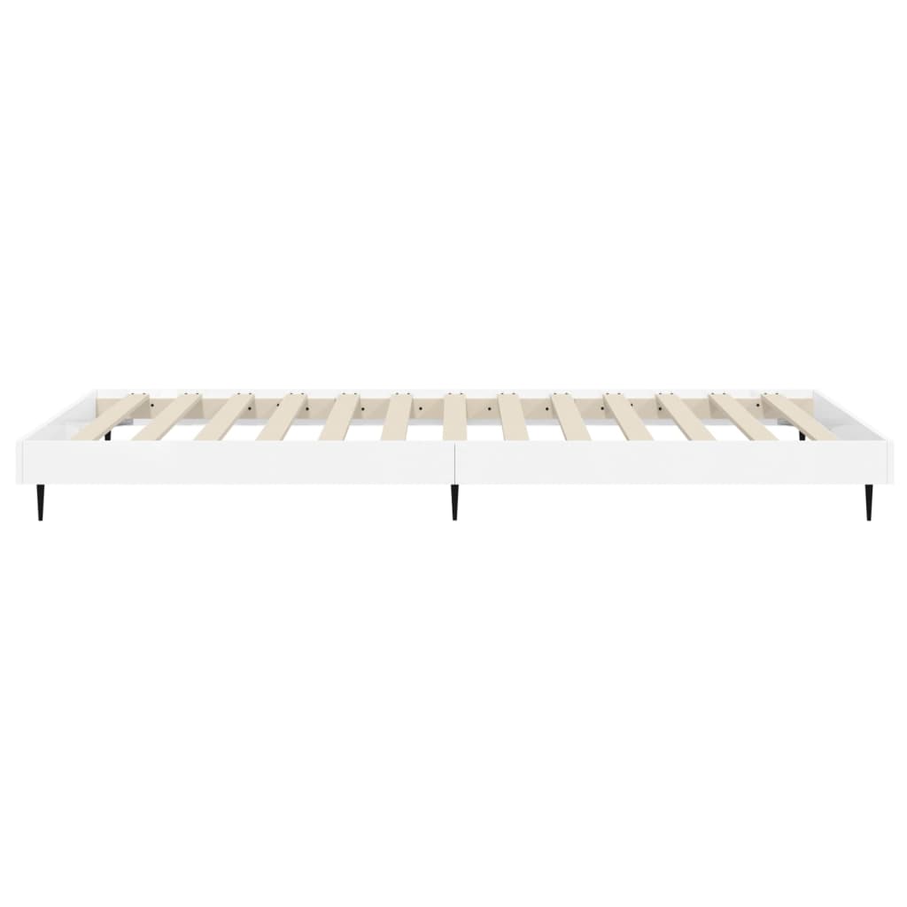 vidaXL Bedframe bewerkt hout hoogglans wit 90x190 cm