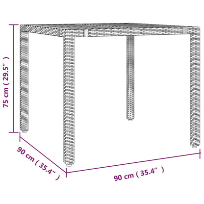 vidaXL 3-delige Tuinset met kussens poly rattan zwart