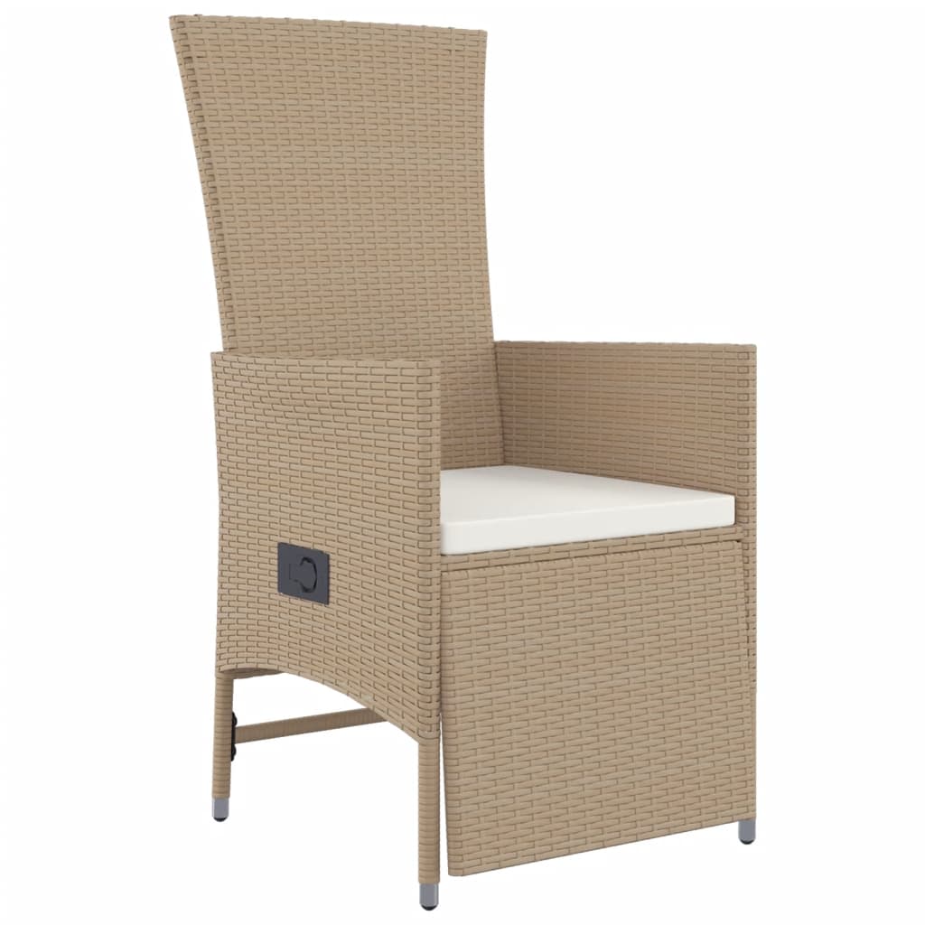 vidaXL 9-delige Tuinset met kussens poly rattan beige