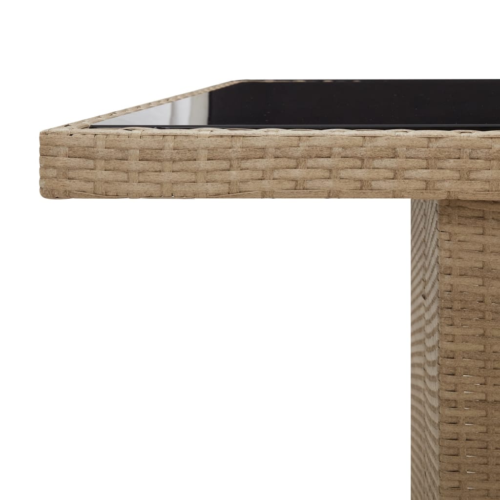 vidaXL 9-delige Tuinset met kussens poly rattan beige