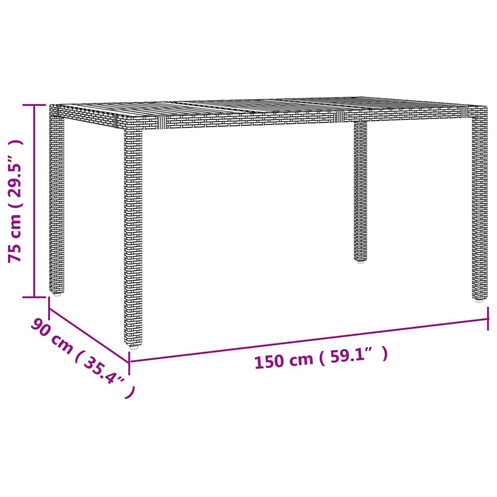 vidaXL 7-delige Tuinset met kussens poly rattan grijs