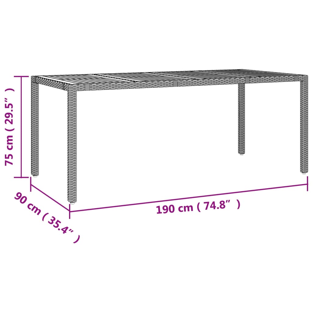 vidaXL 9-delige Tuinset poly rattan zwart