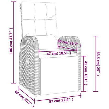 vidaXL 7-delige Tuinset poly rattan en massief acaciahout zwart