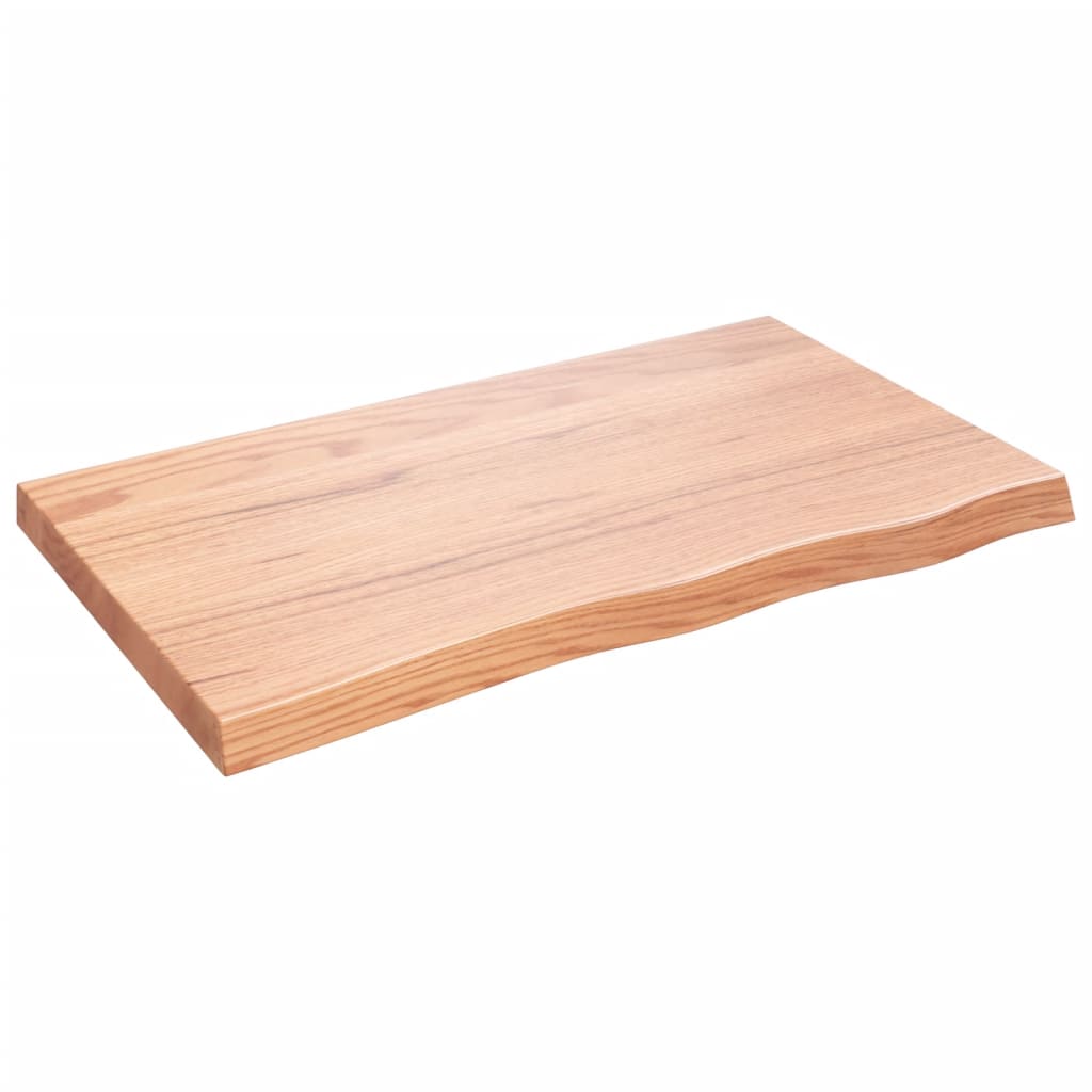 vidaXL Wandschap 100x60x(2-6)cm behandeld massief eikenhout lichtbruin