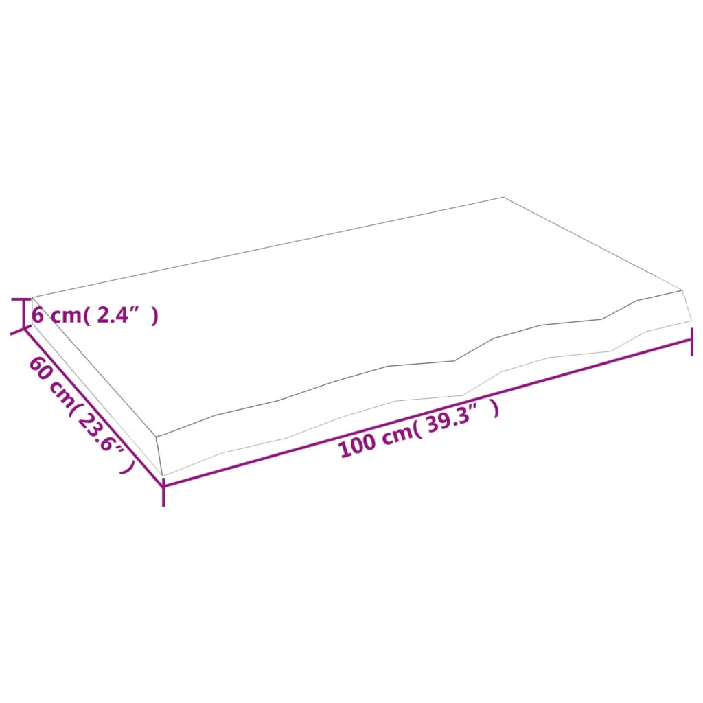 vidaXL Wandschap 100x60x(2-6)cm behandeld massief eikenhout lichtbruin