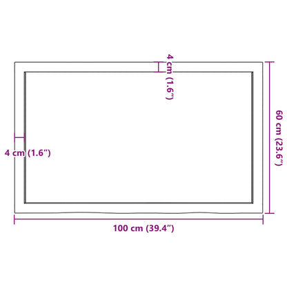 vidaXL Wandschap 100x60x(2-6)cm behandeld massief eikenhout lichtbruin