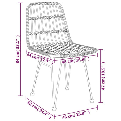 vidaXL 3-delige Tuinset poly rattan zwart