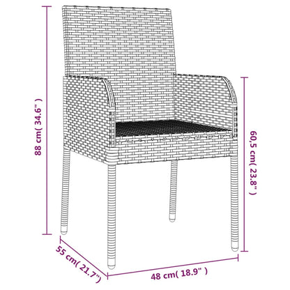 vidaXL 9-delige Tuinset poly rattan zwart