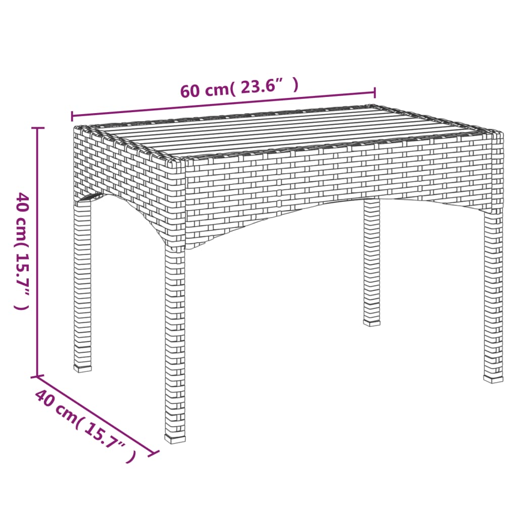 vidaXL 4-delige Tuinset met kussens poly rattan zwart