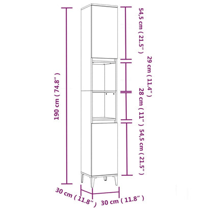 vidaXL 3-delige Badkamerkastenset bewerkt hout wit