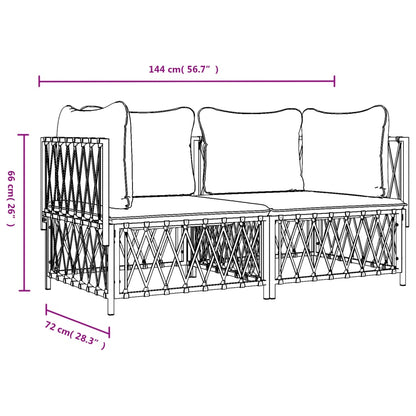 vidaXL 2-delige Loungeset met kussens staal antracietkleurig