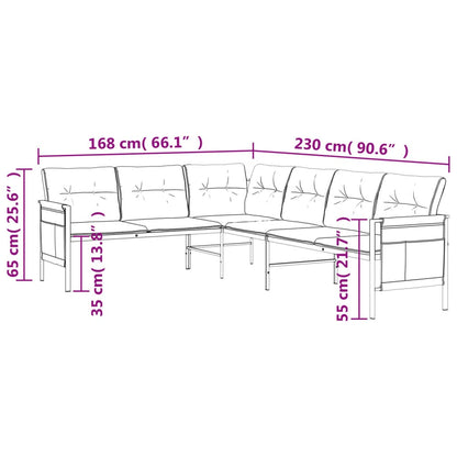 vidaXL 2-delige Loungeset staal antracietkleurig