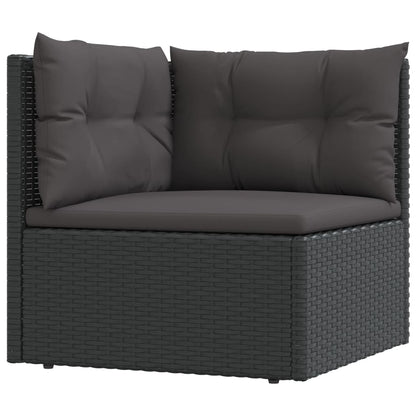 vidaXL 7-delige Loungeset met kussens poly rattan zwart