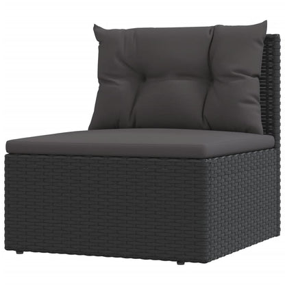 vidaXL 7-delige Loungeset met kussens poly rattan zwart