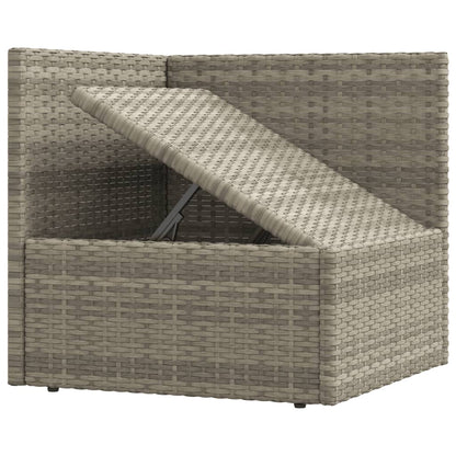 vidaXL 5-delige Loungeset met kussens poly rattan grijs