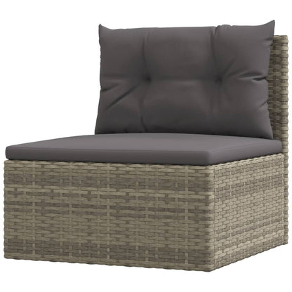 vidaXL 5-delige Loungeset met kussens poly rattan grijs