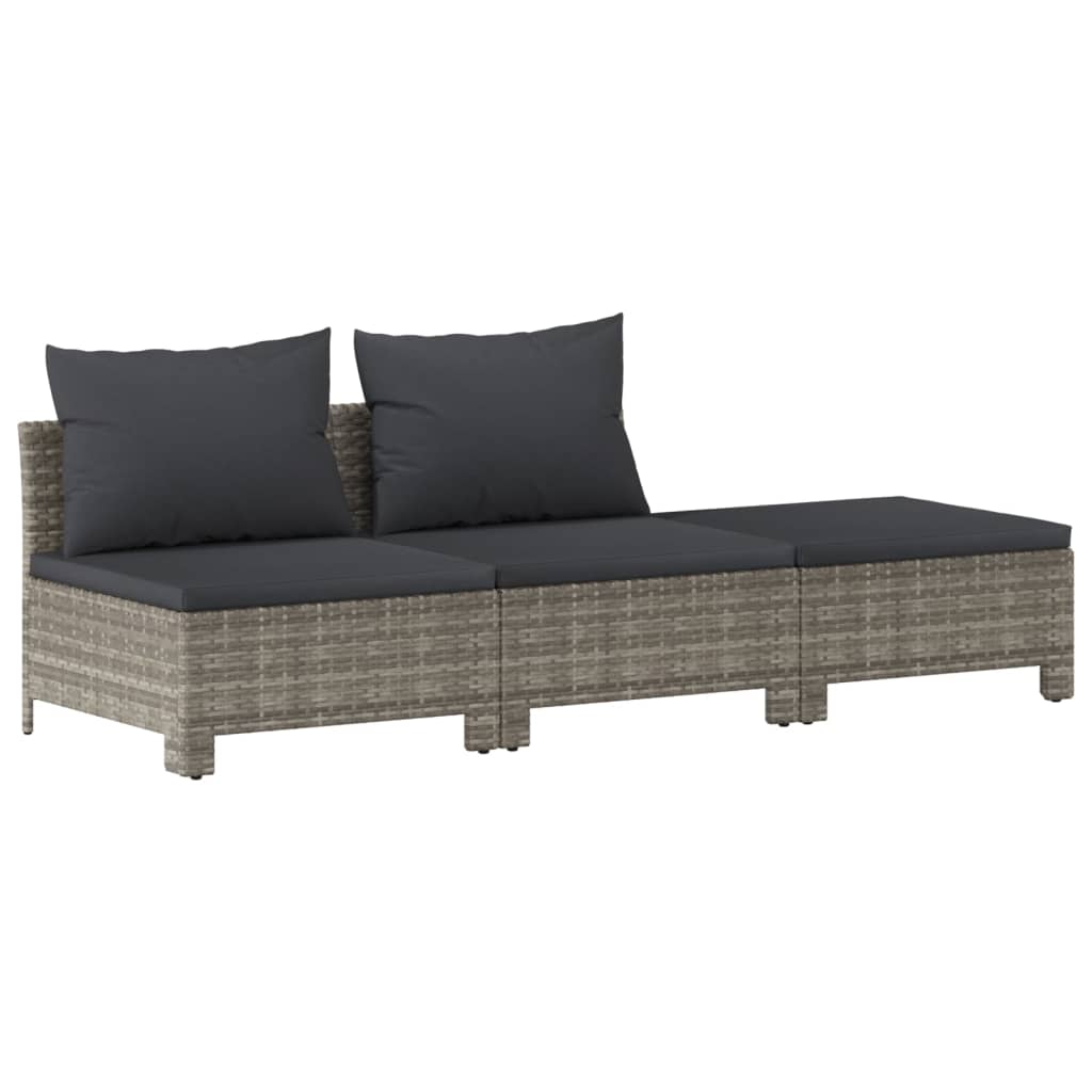 vidaXL 7-delige Loungeset met kussens poly rattan grijs