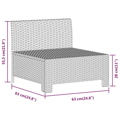 vidaXL 6-delige Loungeset met kussens poly rattan grijs