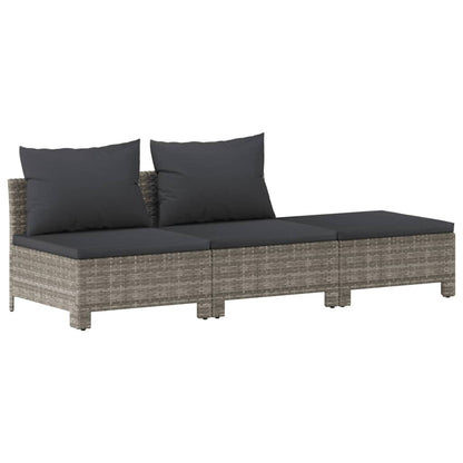 vidaXL 11-delige Loungeset met kussens poly rattan grijs