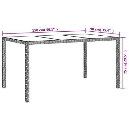 vidaXL 5-delige Tuinset met kussens poly rattan zwart