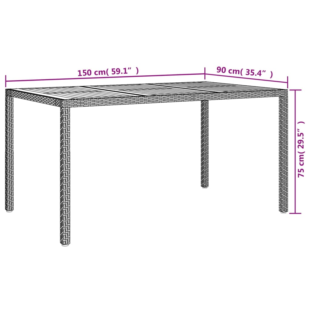 vidaXL 5-delige Tuinset met kussens poly rattan grijs