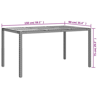 vidaXL 5-delige Tuinset met kussens poly rattan grijs