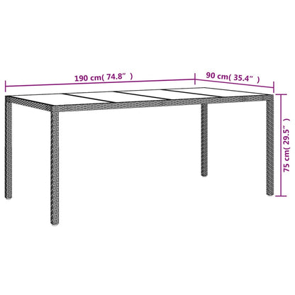 vidaXL 9-delige Tuinset met kussens poly rattan grijs