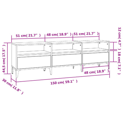 vidaXL Tv-meubel 150x30x44,5 cm bewerkt hout wit