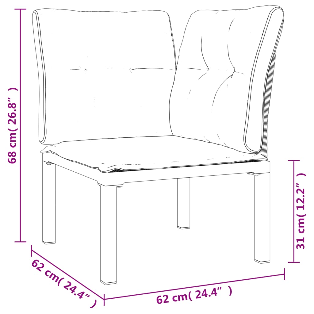 vidaXL 4-delige Loungeset poly rattan zwart en grijs