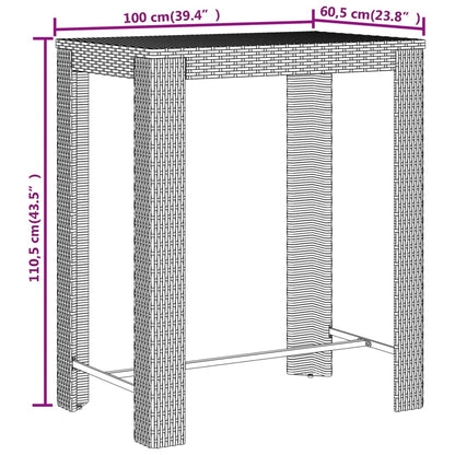 vidaXL 5-delige Tuinbarset poly rattan en massief acaciahout grijs