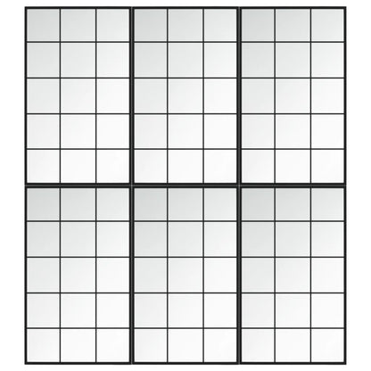 vidaXL Wandspiegels 6 st 100x60 cm metaal zwart