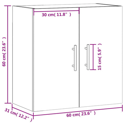 vidaXL Wandkast 60x31x60 cm bewerkt hout hoogglans wit