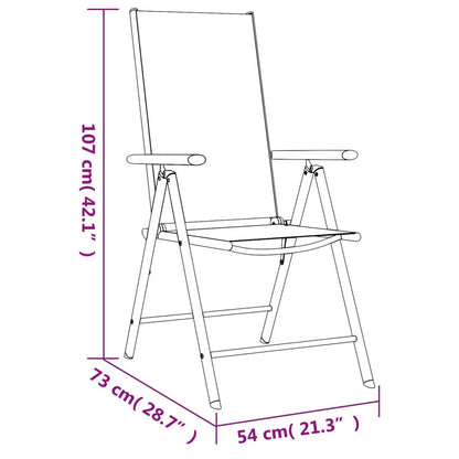 vidaXL 7-delige Tuinset aluminium zwart