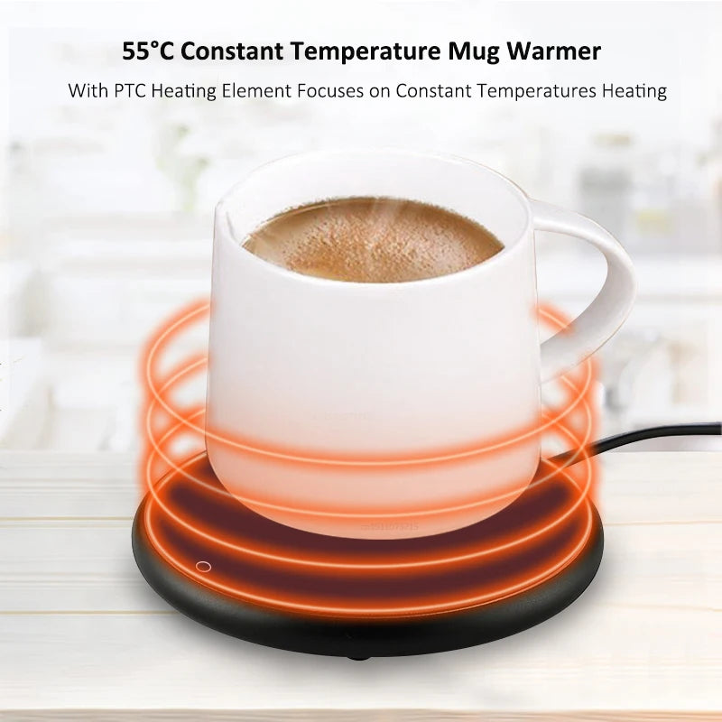 Coffee Cup Heater Mug Warmer USB Heating Pad Electric Milk Tea Water Thermostatic Coasters Cup Warmer for Home Office Desk DC 5V