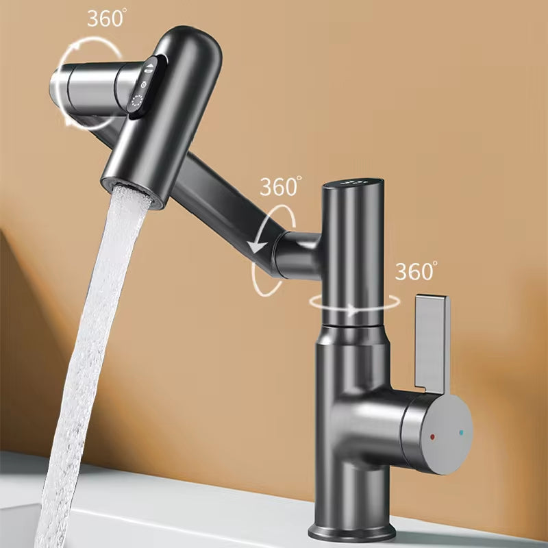 Revolutionary 360° Digital LED Basin Faucet - Multi-Function Hot & Cold Water Mixer for Your Bathroom